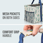 Extra Large Utility Tote Bag - Oversized Collapsible Tote with Wire Frame, Durable Reusable for Beach, Groceries, Laundry, Car Trunk, Storage and Travel - Includes 5x7 Bag with Hook - Cactus