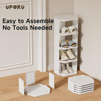 Small Shoe Rack, 5 Tier Plastic Vertical Shoe Rack for Small and Narrow Spaces, Free Standing Shoe Organizer for Closet, Entr