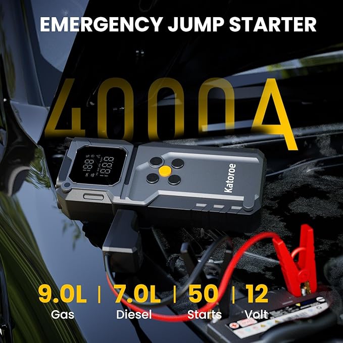 Jump Starter with Air Compressor 4000A Car Battery Jump Starter Portable (9.0L Gas/7.0L Diesel) 150PSI 12V Jump Starter Jump
