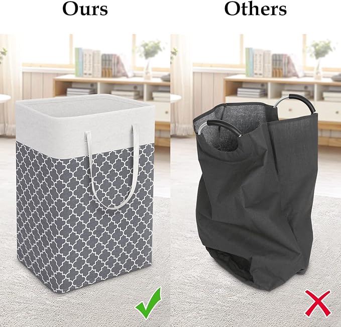 StorageRight Laundry Basket Hamper Large Collapsible Laundry Hamper with Easy Carry Handles，Freestanding Clothes Hampers for 