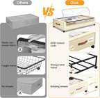 Under Bed Storage with Wheels 2Pack Underbed Storage with Clear Window&Label Under Bed Drawers Large Capacity Rolling Under B