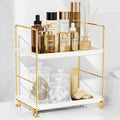 FSyueyun 2-Tier Bathroom Countertop Organizer, Tool-Less Premium Plastic Makeup Organizer - Bathroom Tray for Perfume, Skinca