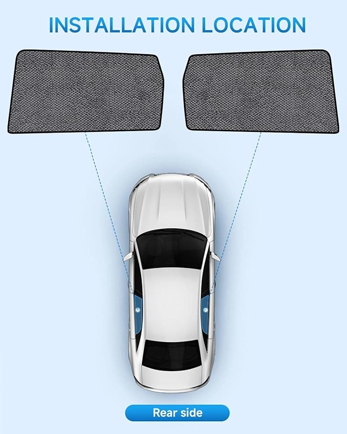 Car Window Shades for Nissan Rogue(2014-2020), 2-Pack Rear Window Sun Shades for Baby – Breathable Mesh, UV & Heat Blocker, Privacy Protection for Camping, Travel, Sleep & Nursing