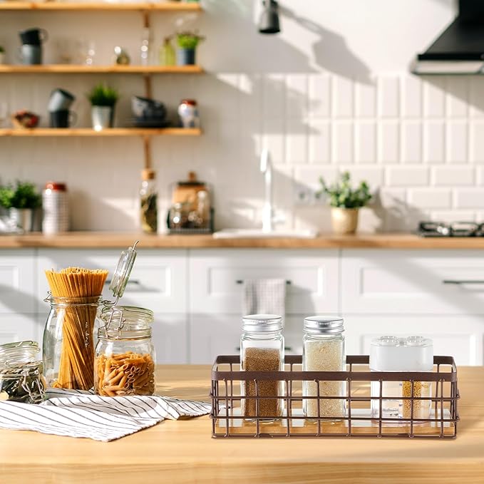 Funrous 2 Pcs Metal Small Wire Basket Wall Hanging Wire Basket Hang Small Bathroom Kitchen Storage Organizer Toilet Paper Mes