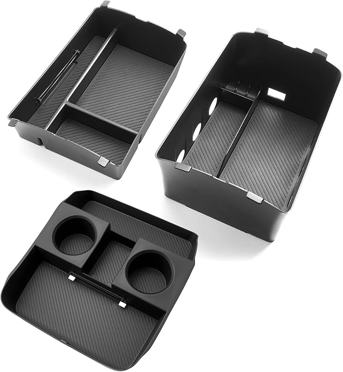 for 2026 Hyundai Palisade Organizer Tray ONLY for 2026 Palisade Hybrid Calligraphy 7-Seater Upper and Under Center Console Secondary Storage Accessories (2026 Palisade Console Organizer 3-Set)