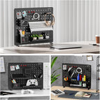 PEGZONE Clamp-on Desk Pegboard, Desk Organizer for Office Gaming Home, Magnetic Metal Peg Board with 15 Accessories, Privacy 
