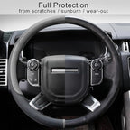 COFIT Breathable Car Steering Wheel Cover 16 inch Auto Universal Leather Wrap Non-Slip Steeringwheel Protector Automotive Int