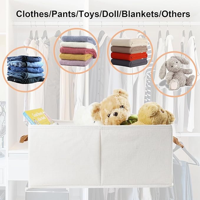 Fordonral Pack of 3 Large Capacity Storage Bins Closet Organizer System, Sturdy Foldable Boxes for Organizing Clothing, Sheet