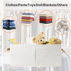 Fordonral Pack of 3 Large Capacity Storage Bins Closet Organizer System, Sturdy Foldable Boxes for Organizing Clothing, Sheet