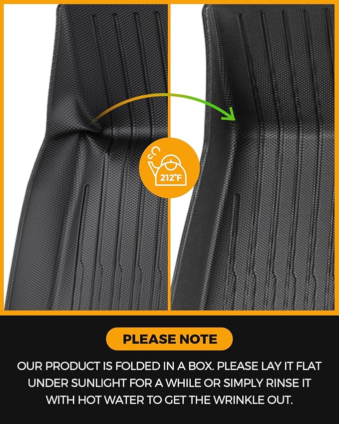 All Weather Floor Mats for Toyota Highlander 2013 2012 2011 2010 2009 2008 (Not for Hybrid), Heavy Duty Rubber Waterproof Car Accessories Custom Fit for Front & Rear Row Backseat, Black