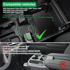 Center Console Organizer for 23-25 Chevy Silverado & GMC Sierra 1500, Refreshed 22-25 Silverado/Sierra 1500 Models, 24-25 Silverado/Sierra 2500HD 3500HD(Full Console w/Bucket Seats ONLY)