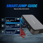 Type S Dynamic Light DL20 1000A Car Battery Jump Starter 12V 6L Gas 3L Diesel LCD Display, Car Jumper Starter Portable Charger, Jump Box, Power Bank, Emergency Hazard Lights, UL Listed - Gray