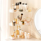 3-Tier Corner Bathroom Counter Organizer, Large Makeup Organizer For Vanity, Skincare Perfume Organizers For Women Or Men, Ex