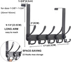 Dseap Over The Door Hook Hanger - Fits 1 3/8" to 1 3/4" Standard Doors | 5 Tri Hooks Heavy Duty Towel/Coat Rack | Door Organi