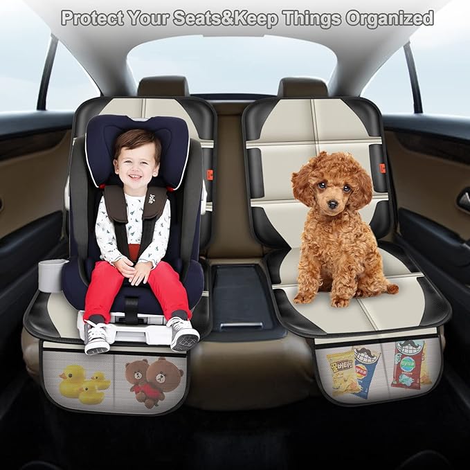 Car Seat Protector,2 Pack Car Seat Protectors Baby Carseat Waterproof Durable 600D Fabric for Child Baby Car Seat Mat Vehicle