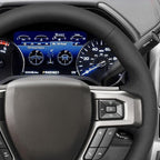 MEWANT Hand Stitch Black Hexagon Embossed Faux Leather Steering Wheel Cover for Ford F150 F250 F350 Expedition 2018-2021