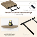 Fun Memories Floating Shelves for Wall - 7.5 Inch Square Shelves with Invisible Brackets, Small Wall Shelf for Living Room, B