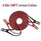 Heavy Duty Jumper Cables,2 Gauge 20 Feet Booster Battery Cable,Automotive Wires with Alligator Clips,Carrying Bag,Safety Gloves and Iron Brush for Cars Truck