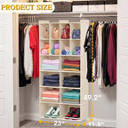 Ofiray-home 6 Tier Hanging Closet Organizer, 16 Compartments Sweater Organizer for Closet with 3 Sturdy Hooks, Closet Organiz