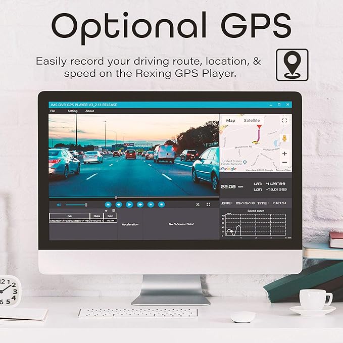 Rexing V1 Basic Dash Cam 1080P FHD DVR Car Driving Recorder, 2.4" LCD Screen 170°Wide Angle, G-Sensor, WDR, Parking Monitor, 