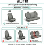 FH Group Bright Flat Cloth Full Set Car Seat Covers, Burgundy/Black- Fit Most Car, Truck, SUV, or Van