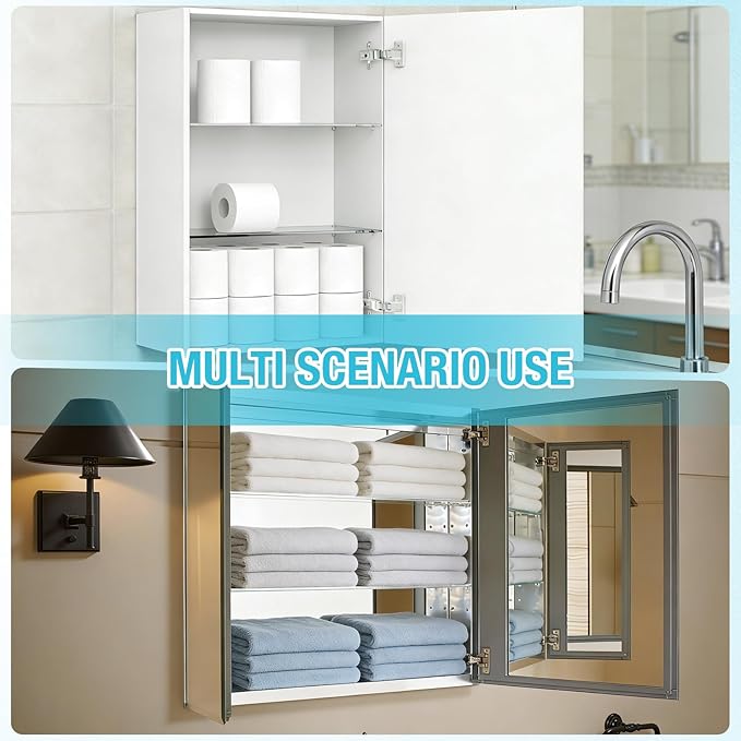 4 Pcs Medicine Cabinet Shelves 13.5 Inch Acrylic Replacement Organizer for Bathroom Living Room Wall Mounted Shelves for Kitc