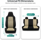 FH Group Automotive Full Car Seat Covers for SUV, Trucks, Sedan and More - Universal Fit Front High Back & Rear Solid Bench D