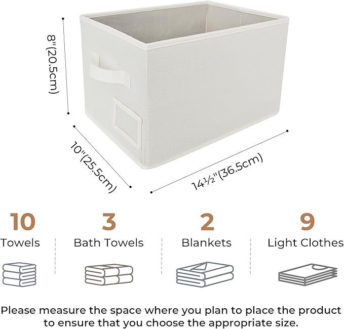 GRANNY SAYS Closet Organizer Bins with Label Holder, Fabric Storage Baskets, Foldable Storage Bins for Living Room, Decorativ