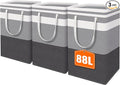 HomeHacks 3-Pack Large Laundry Basket, Waterproof, Freestanding Laundry Hamper, Collapsible Tall Clothes Hamper with Extended