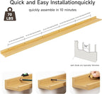 Floating Picture Ledge Shelves for Wall Set of 2, 95 Inches Picture Ledge Shelf with Long Large Nursery Book Shelf for Toys S