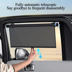 2 Pack Retractable Car Shades for Side Windows - Window Sun Shade for Car with Strong Suction Cups | Roller Shades UV Heat Block Sun Shade for Cars House Office Window (S:15.7"x17.1")