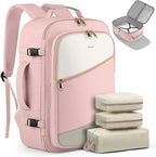 HOTOR Travel Backpack for Women – TSA-Friendly Travel Bag with Multiple Compartments & 3 Packing Cubes, Water-Resistant & Com