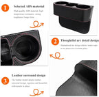DXNQ Car Cup Holder Gap Filler Organizer, Multifunctional Auto Front Console Gap Filler with Cup Holder, Leather Extra Cup Ho