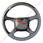 MEWANT Hand Stitch Steering Wheel Cover for Chevy Silverado 1500 2500 3500 1999-2002 Tahoe Suburban 1998-2002 Astro Blazer S10 Kodiak C/K Grey Faux Leather Custom-Fit Anti-Slip Interior Wrap