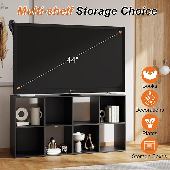 Sweetcrispy 8 Cube Storage Organizer - Open Cube Bookshelf with 4 Removable Back Panels, Display Storage Bookcase for Living 
