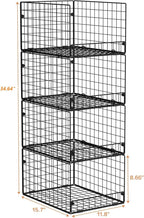 4-Tier Stackable Closet Organizers and Storage Shelves, Foldable Closet Shelf Organizer System, Stackable Storage Bins Drawer