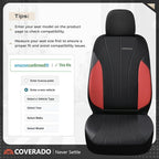 Coverado Seat Covers Full Set, Automotive Car Seat Protectors 5 Seats, Red Driver Protectors Universal Fit for SUVs, Trucks, 