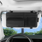Car Sun Visor Organizer, Visor Storage Pouch Holder with a Picture Frame, Visor Document Holder for Truck, with Sunglasses Clip, Essential Visor Accessories for Driver Auto Owners BLack