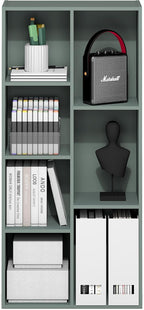 Furinno LUDER Book Shelf, 7-Cube Bookshelf, Bookcase with Open Shelves, 9.4 x 19.5 x 41.7, Easy Assembly, for Living Room, Be