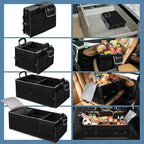 Trunk Organizer With Built-In Insulated Leak Proof Cooler Bag,Collapsible Cargo Organizer For Suv With Non Slip Bottom