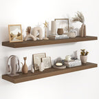 55"W x 9.3"D Floating Shelves for Wall, Wall Mounted Bathroom Shelves 2 Pack Deep Floating Shelf for Bedroom Kitchen Living R