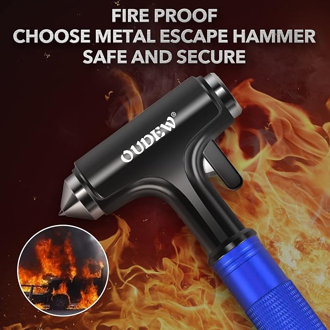 Car Safety Hammer, Car Glass Breaker with Seat Belt Cutter, Automotive Escape Tool, Metal Window Breaker, Emergecy Safety Ham