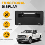 Front Bumper License Plate Frame Bracket Compatible with 2017-2019 Ford F250 F350 Super Duty, Black License Frame Holder Moun