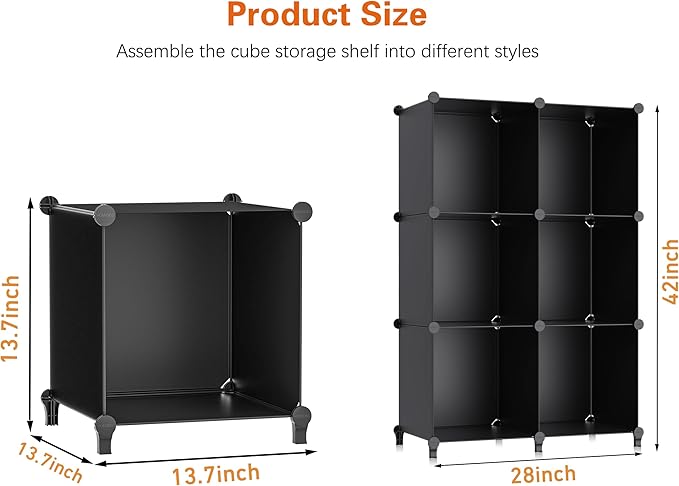 HOMIDEC XLarge Cube Storage Organizer,13.7 Inch Closet Organizer Storage Cabinet Shelf Bookshelf with Metal Hammer, Storage C
