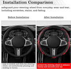 Car Leather Steering Wheel Cover - Panapi Material, Universal 14.5-15 Inch Leather Anti-Slip Breathable Auto Steering Wheel C