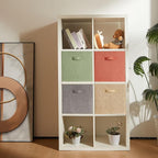 Storage Cube Organizer Bin 13" x 15" x 13" Large Boxes Fabric Basket with Handles for Organizing Shelves Closet Clothes 4 Col