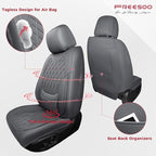 FREESOO Front Car Seat Covers - Luxury Breathable Waterproof Faux Leather Car Seat Cushion Protectors with Lumbar Support, Un