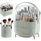 CANITORON Makeup Organizer,Skincare Organizer with 2 Drawers and Brush Storage Box,Lipstick Holder,Cosmetic Display Case for 