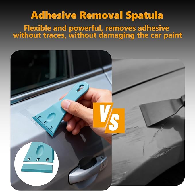 Window Tint Kit Vinyl Wrap Tool Kit Professional Film Car Wrapping Tools Includes Magnet Holders, Felt Squeegees, Plastic Scrapers, Cutting Knives, and Storage Bag
