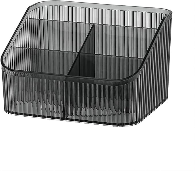 DASITON Large Capacity Makeup Brush Holder,5 Slot Makeup Brush Cup,Vintage striped Make Up Brush Holder,for Vanity Decor,Bath